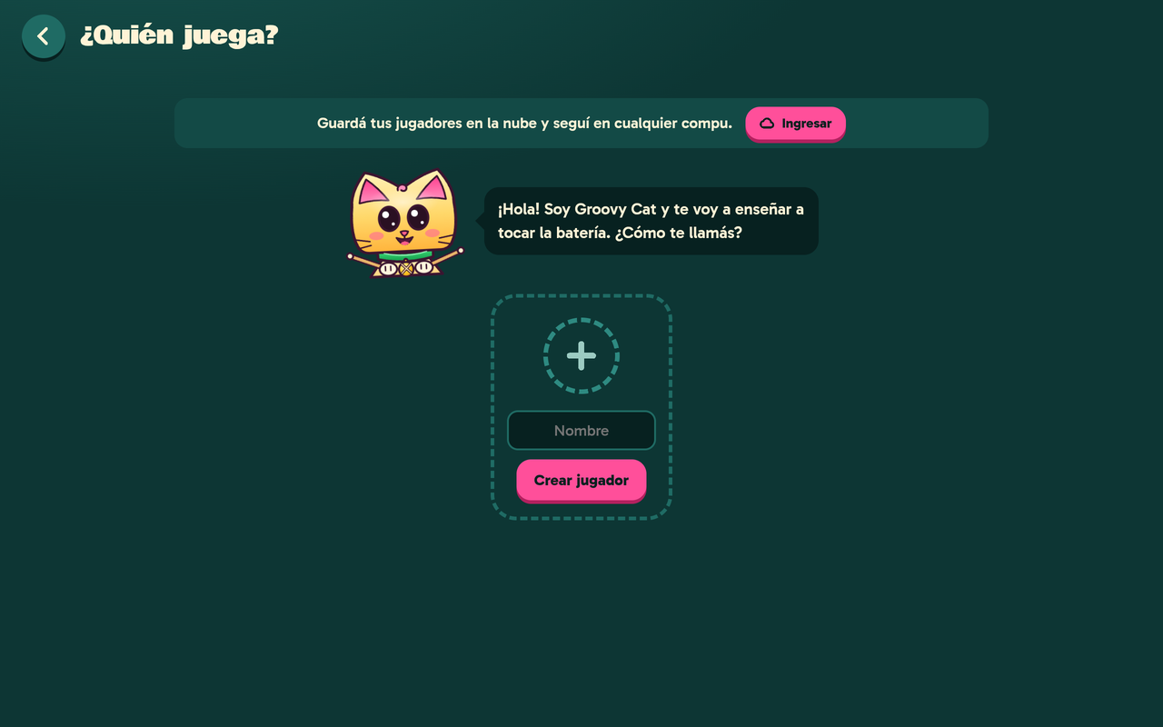 The cat greets you: each player has a name and their own stars.